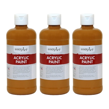 Handy Art Acrylic Paint 16 oz, Raw Sienna, 3PK 101093